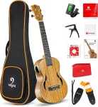 Vangoa koncertinis ukulele 23 colių rie&scaron;utmedžio havajieti&scaron;ka akustinė ukulele pradedančiųjų rinkinys suaugusiems paaugliams studentams su dėklu, natūralus