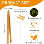 8 bambukinių žnyplių rinkinys, 18 cm, virtuvinės žnyplės, medinės žnyplės kepsninei, pincetai, kar&scaron;to puodo priedai, virtuvinės žnyplės su neslystančiu grioveliu skrudinimui, arbatai, kepsninei, i&scaron;kylai, vaisių arbatai, daugkartinio naudojimo