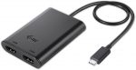 I-TEC USB C prie dviejų HDMI prievadų vaizdo adapteris 2x HDMI prievadas 4K Ultra HD suderinamas su Thunderbolt 3