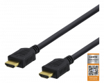 DELTACO High-Speed Premium HDMI kabelis, 1m, Ethernet, 4K UHD, Be ferito, juodas / HDMI-1010D