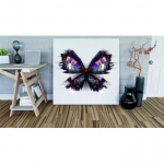 Deco Detales Paveikslas - Violetinis drugelis : Drobės i&scaron;matavimai - 100x100 cm.