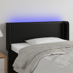 Galvūgalis su LED, juodos spalvos, 103x16x78/88cm, dirbtinė oda