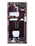 LCD ekranas + jutiklinis blokas + priekinis dangtelis Samsung S908B Galaxy S22 Ultra Burgundy (pakeitimų paketas)
