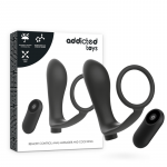 Addicted Toys Juodas Rechargeable Anal Plug & Ring Set with Remote Control
