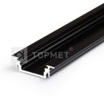 3m LED juostos profilis GROOVE14 EF/TY, juodai anoduotas