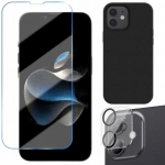 Skaidrus dėklas ir grūdintas stiklas Baseus Glitter, iPhone 14 Plus, juodas
