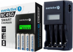 EverActive NC-450 LCD procesoriaus įkroviklis AA/AAA baterijoms