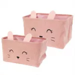 Home Styling Collection CUTIE žaislų konteineriai su ausytėmis, velvetas, 2 vnt