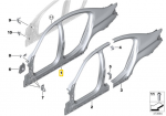 BMW Kėbulo &Scaron;oninė Rėma Kairė 5 G30 F90 M5 41007437437 Originalus