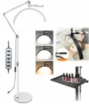 MichaelMarinelli LED kosmetologinė be&scaron;e&scaron;ėlė auk&scaron;ta MOON lempa makiažui, nagams, blakstienoms 24 W / Gx490 / Balta