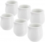 MONA baltas porcelianinis pieno ąsotis 4x4 cm, 20 ml 6 vnt.