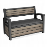 Lauko baldų komplektas Keter Sandėliavimo suolas &bdquo;Deco Garden Bench&ldquo;, 227L, uosio mediena, 7290112641977