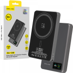 Riposo Blavec Power Bank 10000mAh BJ-03 Slim 13,5mm - Type C - 22,5W magnetic Magsafe 3 in 1 (PBBJ03-MC10G) pilkos spalvos