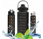 Happy People AN-75/8 Gradientinės Motyvacinės Vandens Gertuvės Rinkinys Pickify., 3vnt juodos spalvos