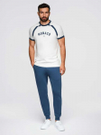 Blue men's jogger sweatpants - navy mėlynas v4 om-pabs-0173