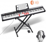 88 Klavi&scaron;ų Skaitmeninis Pianinas, Elektrinis Klaviatūra su Stovu Pradedantiesiems, Ne&scaron;iojamas Pianinas su Ausinėmis, 1000 Tonų ir Ritmų, Pilno Dydžio Skaitmeninis Fortepijonas,