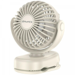 Mini desk fan AWEI F45 with clip 1200mAh baltas