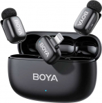 BOYA belaidis mikrofonas Mini 2-03 2.4GHz, dirbtinio intelekto valdomas triuk&scaron;mo slopinimas su 2 siųstuvais ir 1 imtuvu (Lightning) Juodas EU