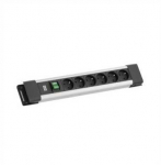 BACHMANN CONNECTUS 6xUTE, 1xjungiklis 2.0m CEE7/7 Pilka