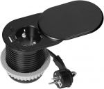Orno Lizdas meblowe ?6cm, wpuszczane w blat su przesuwną pokrywką, ładowarką USB i przewodem 1,9m, 1x2P+Z (French), 2xUSB (typ A+C; PD20W), juoda