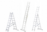 Daugiafunkcinės aliuminio kopėčios, Drabest HOME 3x11, 150 kg