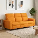 Sofa Tamsiai geltona 214 x 90 x 95 cm Audinys