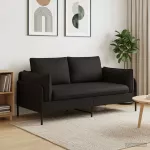 Dvita&scaron;kė sofa 2 vietos Juoda 188 x 81 x 89 cm Aksomas