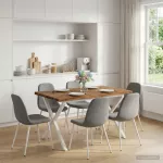 110 x 55 x 75 cm Kietos akacijos mediena Natūrali ir Balta
