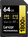 Lexar SDXC 64GB Professional 1800x UHS-II U3 (180/270Mbps)