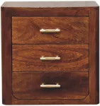 Artisan Furniture Luca mango medienos naktinis staliukas su 3 stalčiais