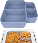 Linkidea 4 dalių prie&scaron;piečių dėžutės įdėklai, pakeičiami skyrikliai, bento dėžutės priedai, maisto atskyrimo prie&scaron;piečių dėžutės skyrikliai, tinkantys stiklainiams, bento prie&scaron;piečių dėžutė (mėlyna)