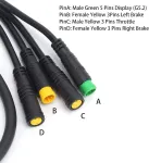 Zunate 1t4 kabelis, Dc 1 moteri&scaron;ka į 4 vyri&scaron;kus maitinimo &scaron;altinio laidus pavarų jutiklio ilgintuvas elektrinių dviračių konversijos rinkiniams