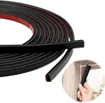 Vegcoo sandarinimo juosta 10 x 6 mm, lipni, 12 m durų sandariklis, lipni triuk&scaron;mo mažinimui, juoda sandarinimo juosta, lipni, vandeniui atspari, trinčiai atspari sandarinimo juosta durims ir langams (12, juoda)