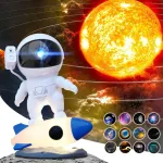 Mertturm žvaigždėto dangaus projektorius, planetariumo projektoriaus lempa miegamojo luboms, 13 hd 4k planetų diskų, raketos naktinė lemputė 9 spalvų, led žvaigždėto dangaus projektorius vaikams ir suaugusiems