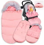 Babymam Rožinis vokelis-apklotas vežimėliui, automobilinei kėdutei, lop&scaron;iui, rogutėms, žieminis &scaron;iltas miegmai&scaron;is