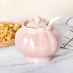 Ursword vaivoryk&scaron;tinis cukraus indas su dangteliu, porcelianinis druskos indelis su &scaron;auk&scaron;teliu, 266 ml, cukraus indelis kavos barui, druskos dėžutė, cukraus indelis prieskoniams, prieskoniai, padažas