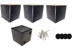 TV staliukas Medinės baldų kojelės, juodos, 5x5x5cm, komplektas su tvirtinimu