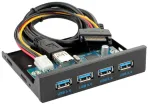 Chenyang usb 3.0 hub 4 portų priekinė panelė į pagrindinę plok&scaron;tę 20 kontaktų adapteris su sata maitinimo kabeliu 3.5 colio diskelių įrenginio dėklui