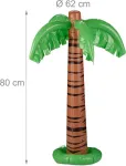 Relaxdays pripučiama palmė, 2 vnt., vakarėlio dekoracija, baseinui ir paplūdimiui, Havajų palmė, didelė, 80 cm auk&scaron;čio, plastikinė palmė, žalia/ruda