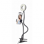 Gembird Selfie žiedo lemputė su telefono laikikliu | Gembird | Asmenukės žiedo lemputė su telefono laikikliu | LED-RING4-PH-01 | ABS + metalas | LED žiedo skersmuo: 3,5''. Lanksčios rankos telefono laikikliui ir asmenukių žiedui. Prakti&scaron;ki mygtukai,  ...