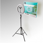 Led žiedine lempa 30cm skersmens su trikoju stovu ir laikikliu telefonui