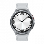 I&scaron;manusis laikrodis Samsung Galaxy Watch 6 Classic LTE, 47 mm, Sidabrinės spalvos korpusas su pilkos spalvos dirželiu