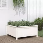Sodo lovelis, baltas, 82,5x82,5x39cm, pu&scaron;ies medienos masyvas