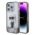 Apple iPhone 15 Pro Karl Lagerfeld Hardcase Liquid Glitter Ikonik (KLHCP15LLKKNSK) dėklas telefonui skaidrus