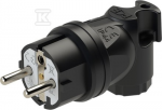 PCESP ne&scaron;iojamas guminis ki&scaron;tukas 16A 2P+Z 230V IP44 uni-schuko kampinis PCE Taurus 05821-s juodas