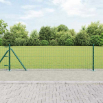 Tvora su stulpais Žalia 0,4 x 25 m Plienas ir PVC
