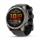 I&scaron;manusis laikrodis Garmin fēnix&reg; 8 Pro &ndash; 47 mm, AMOLED Sapphire, titanas su grafito spalvos / juodu silikoniniu dirželiu