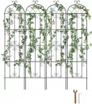 Metalinė sodo grotelė vijokliniams augalams, 4 vnt., nerūdijanti, 220x51 cm grotelė, atrama augalams lauke