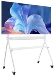 Laikiklis Mobilus TV stovas, reguliuojamo auk&scaron;čio, ratukais, 35-100 colių (88.9-254 cm) televizoriams, TV vežimėlis, kilnojamas pagrindas