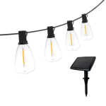 Artflow Dekoratyvinė lempučių girlianda su saulės baterijomis, 8,25 m, E12x12 vnt., balta